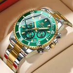 Load image into Gallery viewer, Men's Diver Series Luxury Watch – Night Glow Stainless Steel Multifunctional Quartz Wristwatch