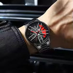 Load image into Gallery viewer, Men's 42mm Car Series Rotating Dial Watch – Stainless Steel 3ATM Quartz Sport Wristwatch