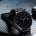 Load image into Gallery viewer, Classic Bauhaus Men's Watch – Ultra Thin Dark Blue Quartz Stainless Steel Business Watch