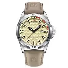 VA VA VOOM Men's Leather Military Watch – Waterproof Calendar Quartz Sport Wristwatch