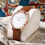 Load image into Gallery viewer, Hannah Martin Women's Rose Gold Watch – 36mm Ultra Thin Leather Luxury Ladies Wristwatch