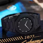 Load image into Gallery viewer, VA VA VOOM Men's Military Arabic Dial Watch – Black Silicone Sport Quartz Wristwatch