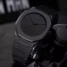 VA VA VOOM Men's Military Arabic Dial Watch – Black Silicone Sport Quartz Wristwatch